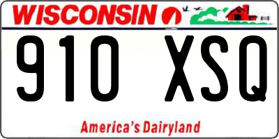WI license plate 910XSQ