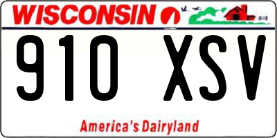 WI license plate 910XSV