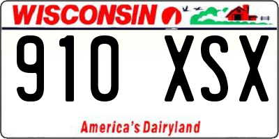 WI license plate 910XSX