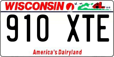 WI license plate 910XTE