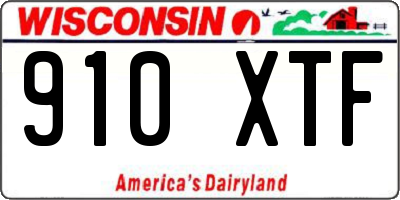 WI license plate 910XTF