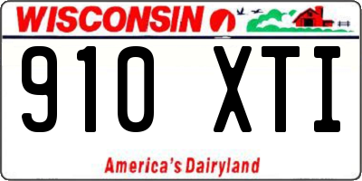 WI license plate 910XTI