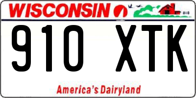 WI license plate 910XTK
