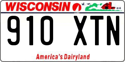 WI license plate 910XTN
