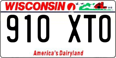 WI license plate 910XTO