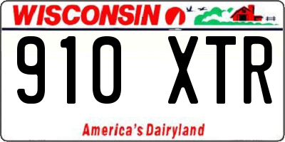 WI license plate 910XTR