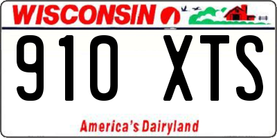 WI license plate 910XTS