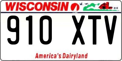 WI license plate 910XTV