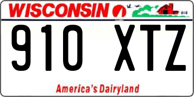 WI license plate 910XTZ
