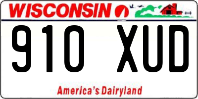 WI license plate 910XUD