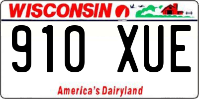 WI license plate 910XUE