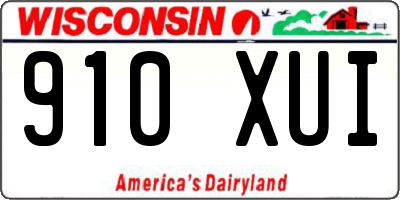 WI license plate 910XUI
