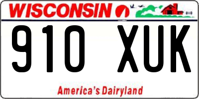 WI license plate 910XUK