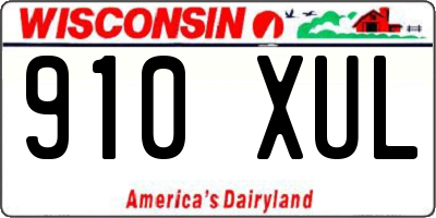 WI license plate 910XUL