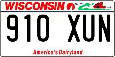 WI license plate 910XUN
