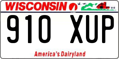 WI license plate 910XUP
