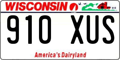 WI license plate 910XUS
