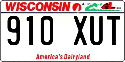 WI license plate 910XUT