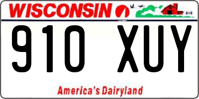 WI license plate 910XUY