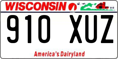 WI license plate 910XUZ
