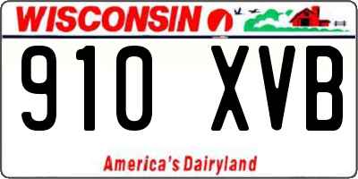 WI license plate 910XVB