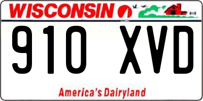 WI license plate 910XVD