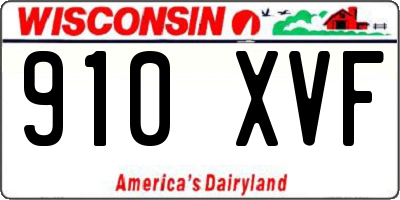 WI license plate 910XVF