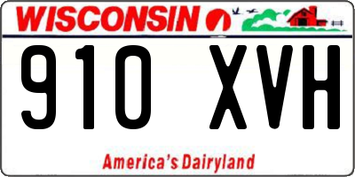 WI license plate 910XVH
