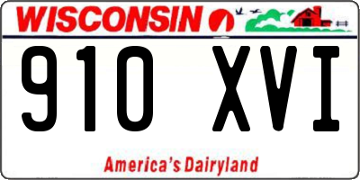 WI license plate 910XVI