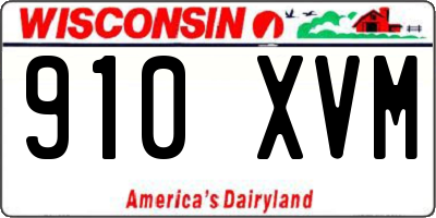 WI license plate 910XVM