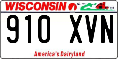 WI license plate 910XVN