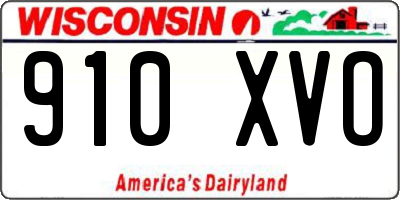 WI license plate 910XVO