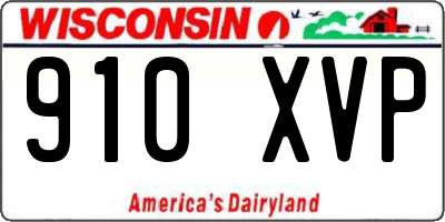 WI license plate 910XVP