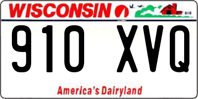 WI license plate 910XVQ