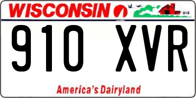WI license plate 910XVR