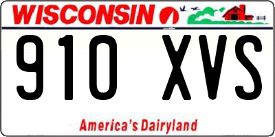WI license plate 910XVS