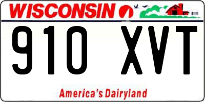 WI license plate 910XVT