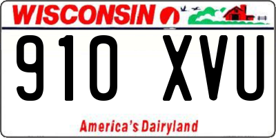 WI license plate 910XVU