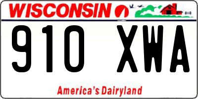 WI license plate 910XWA