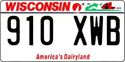 WI license plate 910XWB