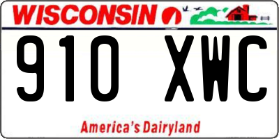 WI license plate 910XWC