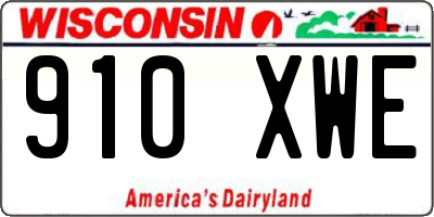 WI license plate 910XWE