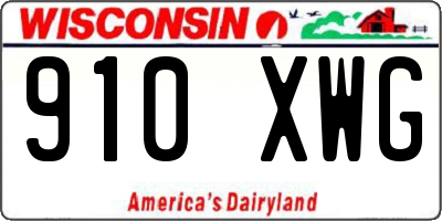 WI license plate 910XWG