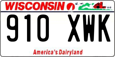 WI license plate 910XWK