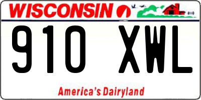 WI license plate 910XWL