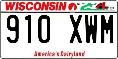 WI license plate 910XWM