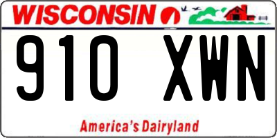 WI license plate 910XWN