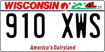 WI license plate 910XWS
