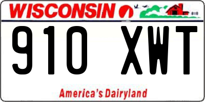 WI license plate 910XWT