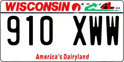 WI license plate 910XWW